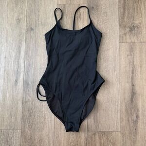 TR3 Swimsuit Women Medium Black Lace Up Back One Piece Swimwear Shapewear
